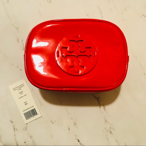Tory Burch Handbags - NWT Tory Burch Small Stacked Orange Patent Case